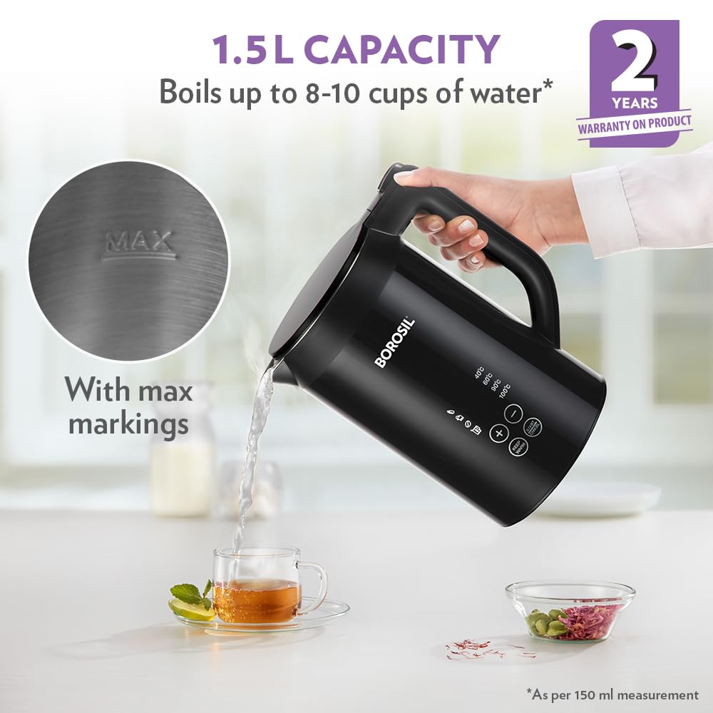 Borosil Cooltouch 1.5L Digital Electric Kettle  Temprature Display